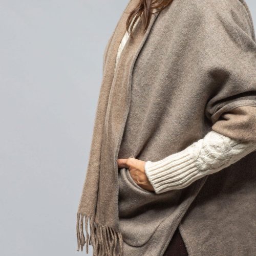 alonpi evelina cashmere cape in taupe beige ladies sweaters axels vail 40560228696298