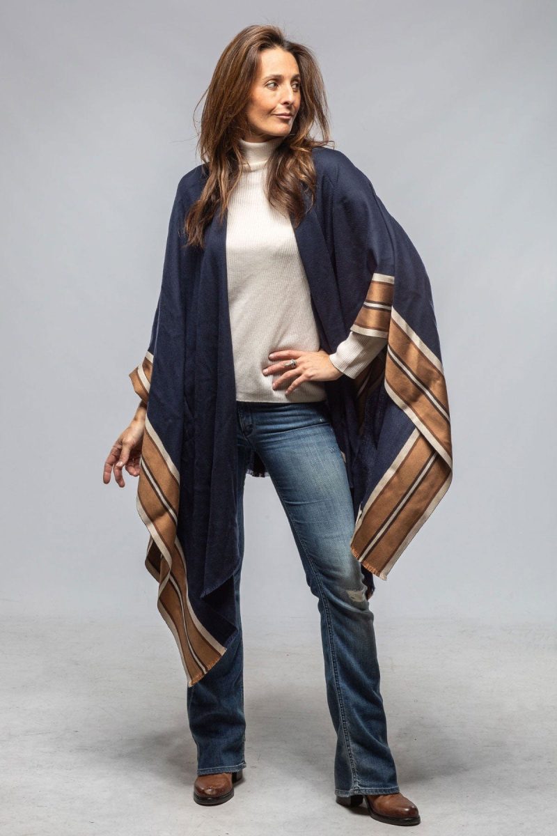 alonpi nuvola cashmere silk cape shawl in navy ladies accessories scarves axels vail 40614179176682