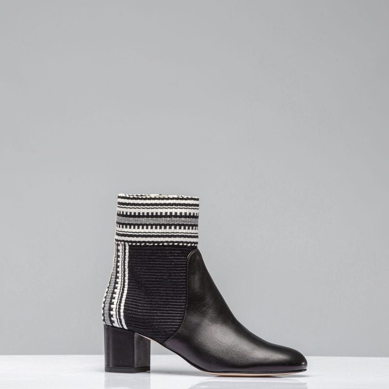 amambaih lola woven leather boot in black ivory ladies european boots axels vail 40614386598122