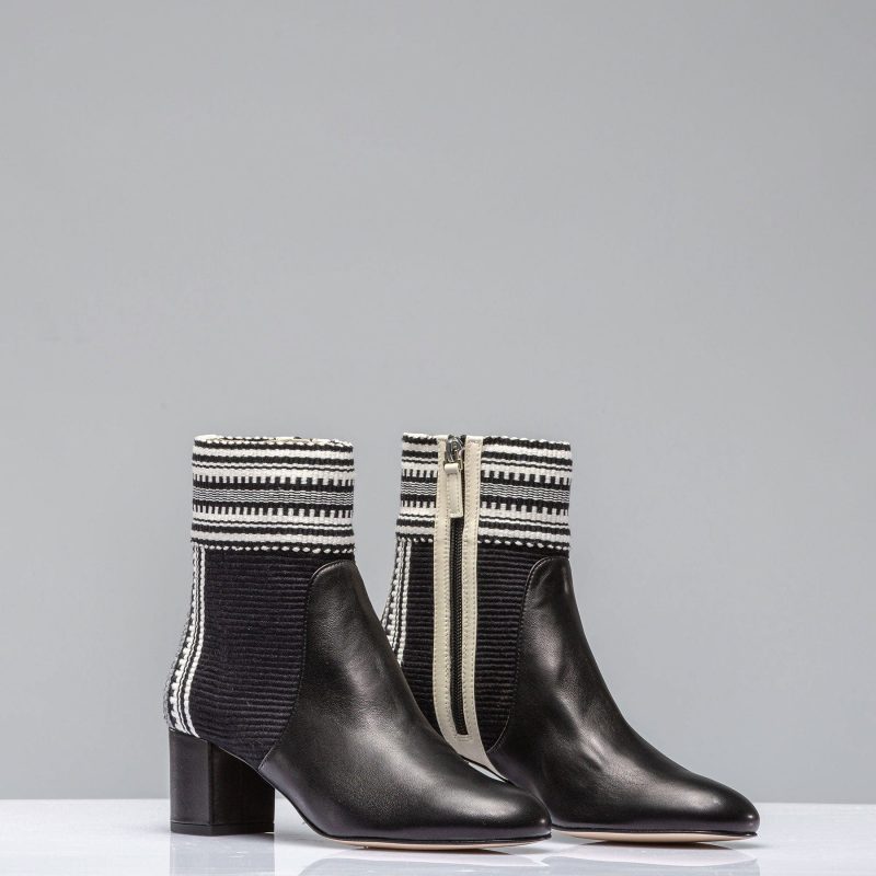 amambaih lola woven leather boot in black ivory ladies european boots axels vail 40614386663658