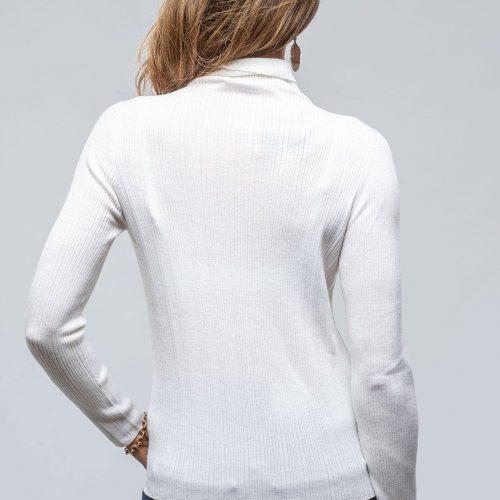 amina rubinacci celia ribbed t neck top in white ladies sweaters axels vail 39443449020650