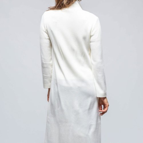 amina rubinacci colomba long knit duster in white ladies sweaters axels vail 39301465669866