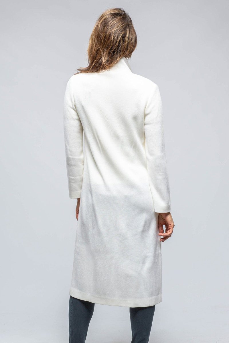 amina rubinacci colomba long knit duster in white ladies sweaters axels vail 39301465669866