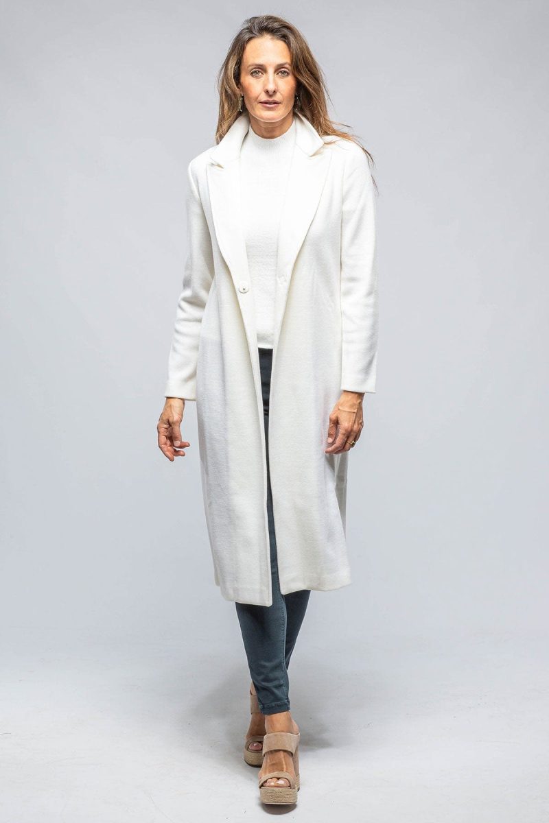 amina rubinacci colomba long knit duster in white ladies sweaters axels vail 39301465735402