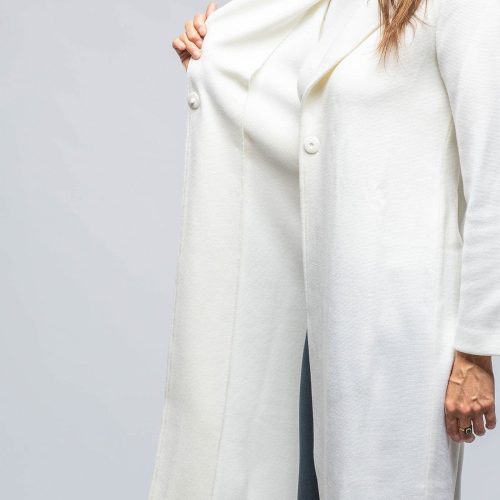 amina rubinacci colomba long knit duster in white ladies sweaters axels vail 39301466095850