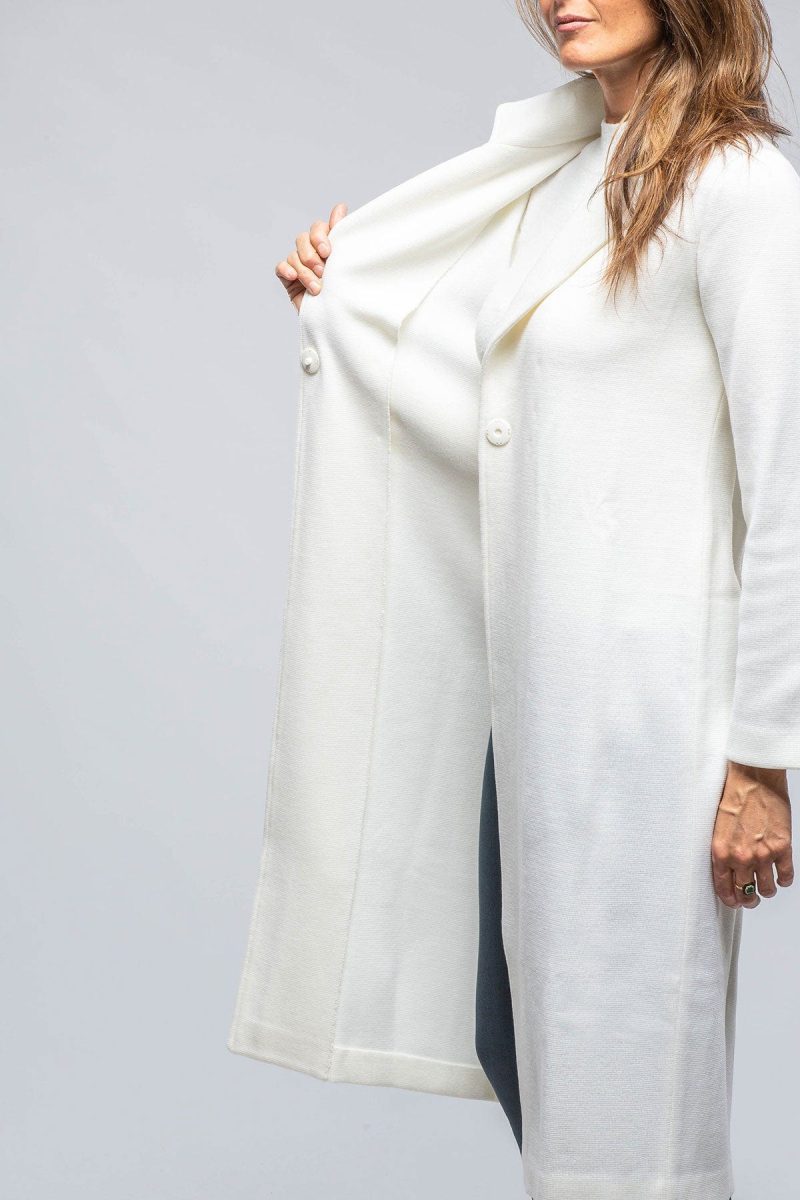 amina rubinacci colomba long knit duster in white ladies sweaters axels vail 39301466095850