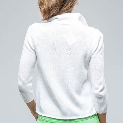 amina rubinacci crete zip sweater in white ladies sweaters axels vail 38930588598506