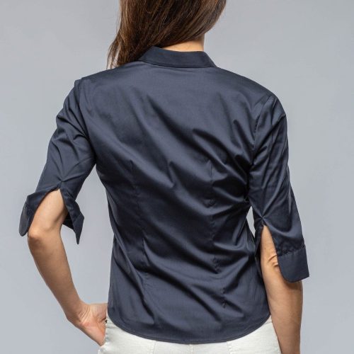 amina rubinacci giornata cotton stretch shirt in navy ladies blouses axels vail 39869063528682