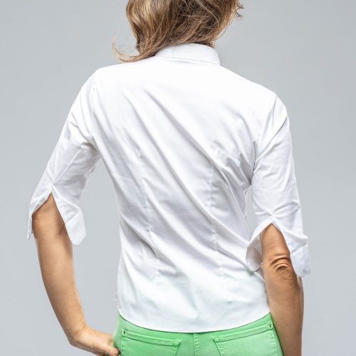 amina rubinacci giornata cotton stretch shirt in white ladies blouses axels vail 38930627756266