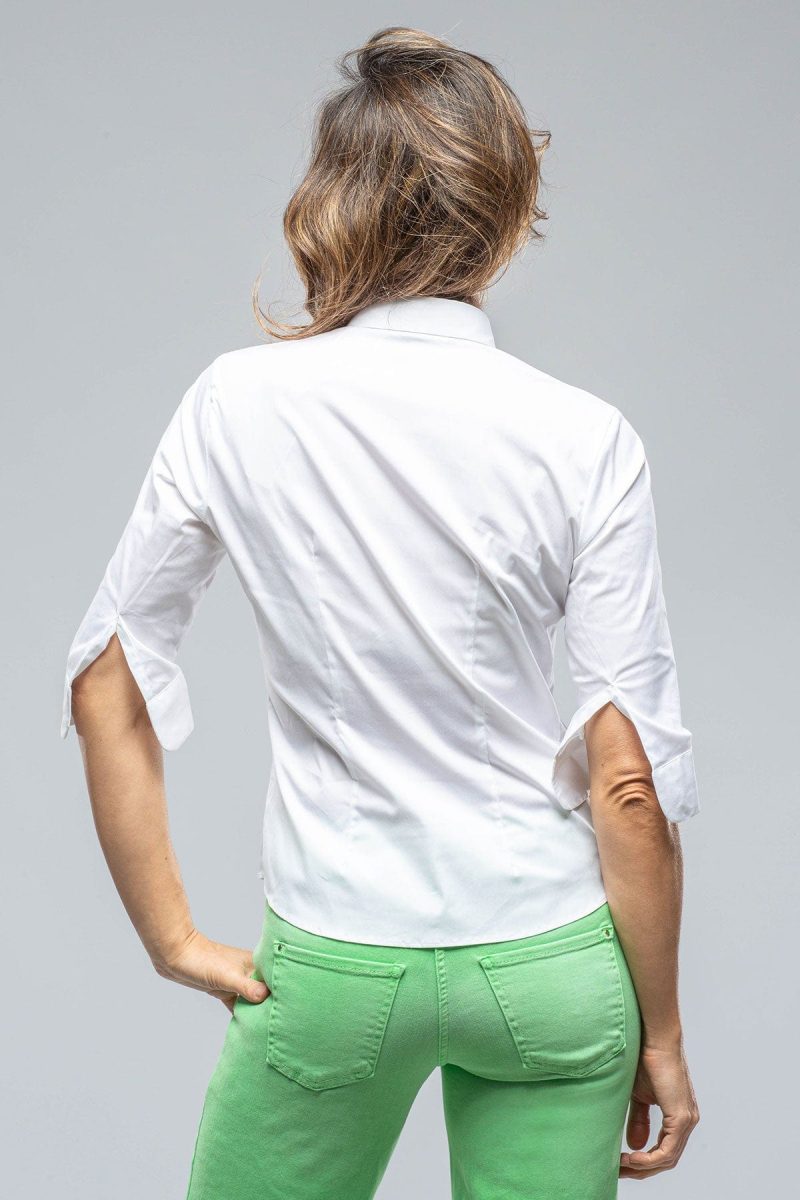 amina rubinacci giornata cotton stretch shirt in white ladies blouses axels vail 38930627756266