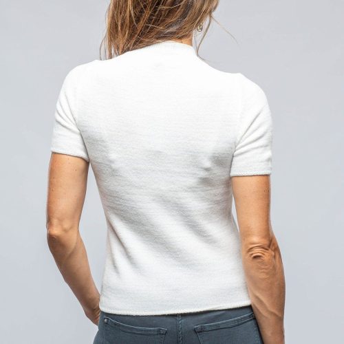 amina rubinacci helen mock neck s s top in white ladies sweaters axels vail 39301535662314