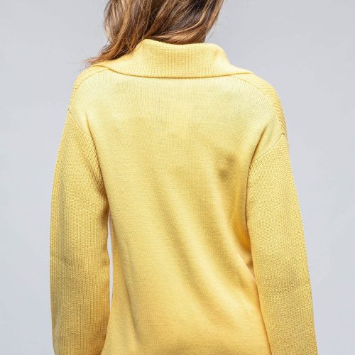 amina rubinacci nina long cashmere ribbed cardigan in butter yellow ladies sweaters axels vail 39301539004650