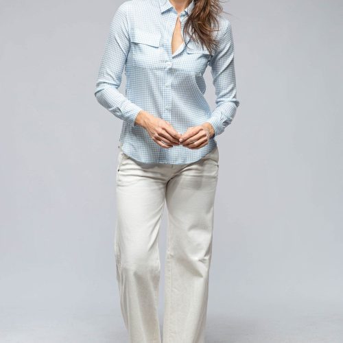 amina rubinacci respiro silk blouse in denim ladies blouses axels vail 39869078700266