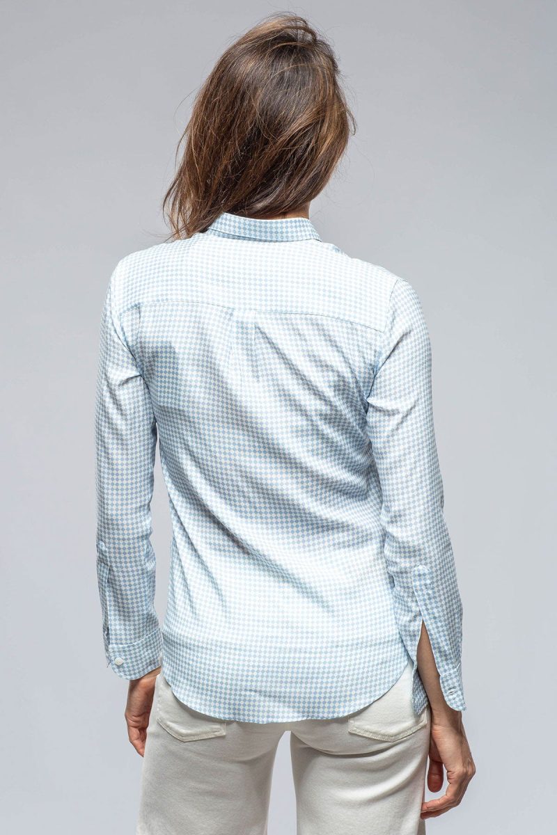 amina rubinacci respiro silk blouse in denim ladies blouses axels vail 39869078929642