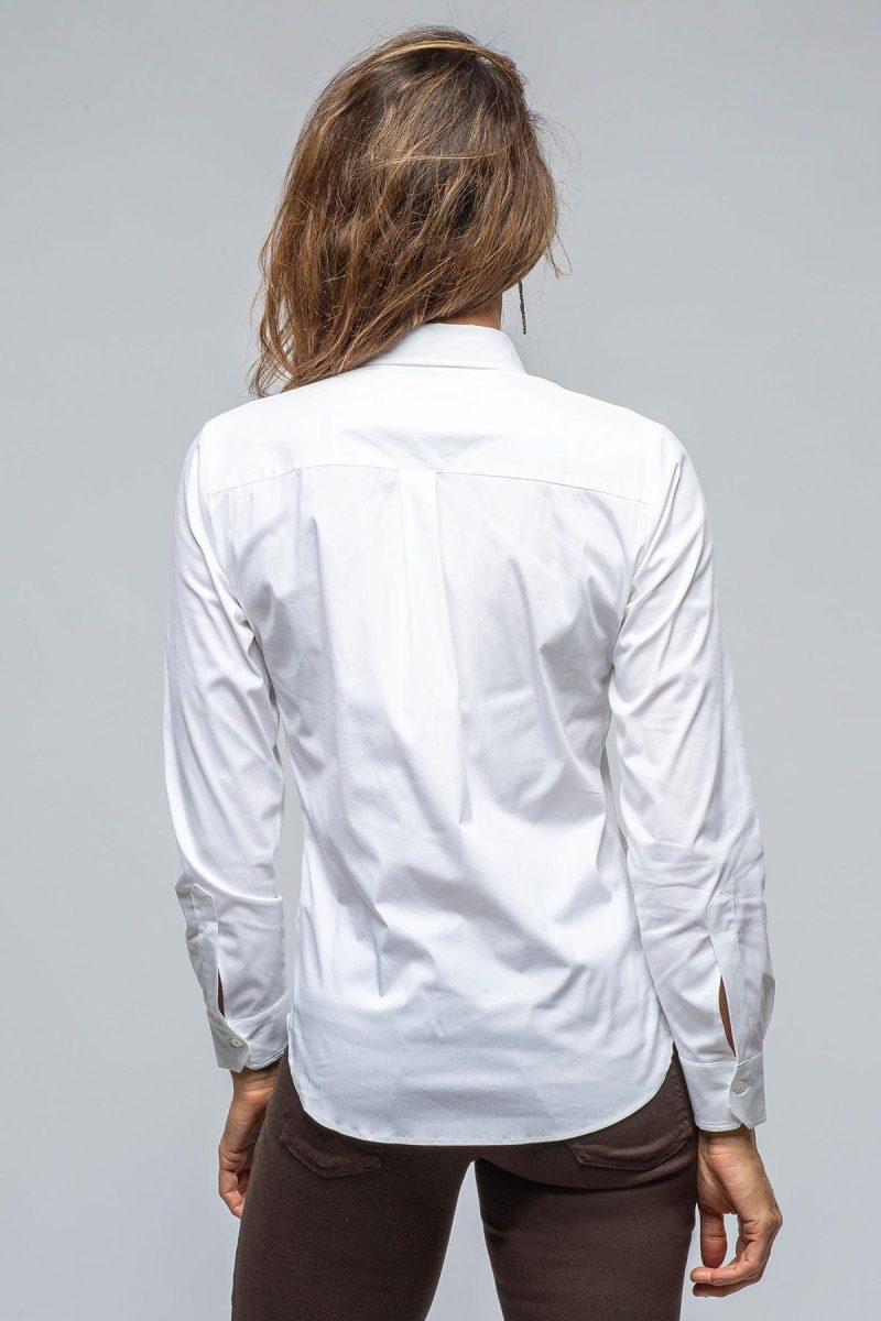 amina rubinacci sara stretch cotton white shirt in white ladies blouses axels vail 39366566969578