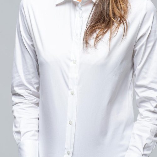 amina rubinacci sara stretch cotton white shirt in white ladies blouses axels vail 39366567035114