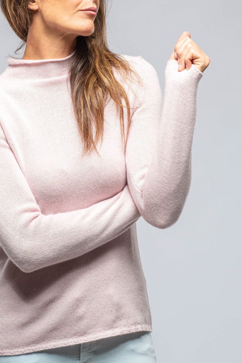 amina rubinacci tromba mock neck cashmere sweater in candy ladies sweaters axels vail 39301553389802