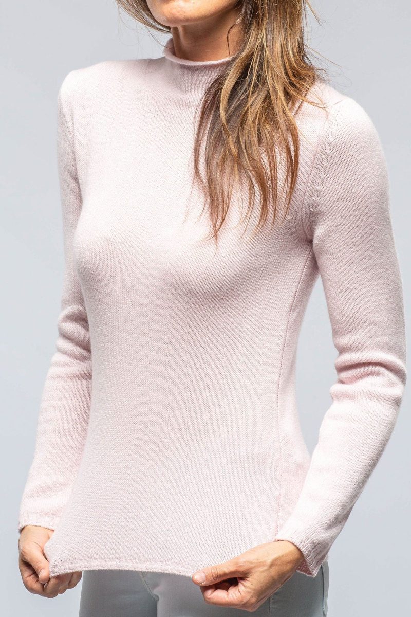 amina rubinacci tromba mock neck cashmere sweater in candy ladies sweaters axels vail 39301553455338