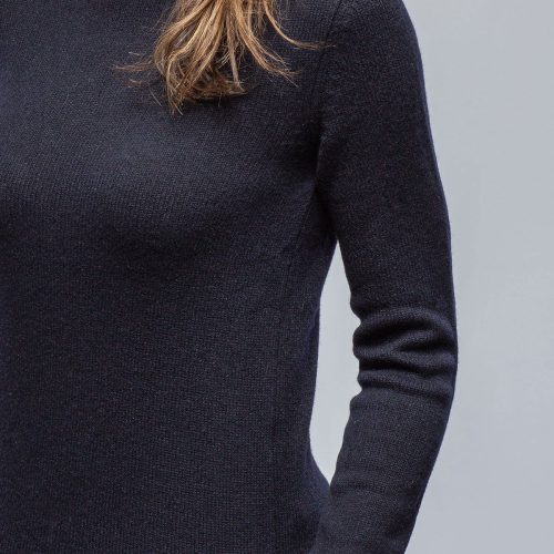 amina rubinacci tromba mock neck cashmere sweater in navy ladies sweaters axels vail 39523136798954