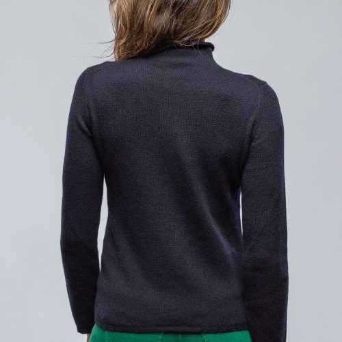 amina rubinacci tromba mock neck cashmere sweater in navy ladies sweaters axels vail 39523136864490