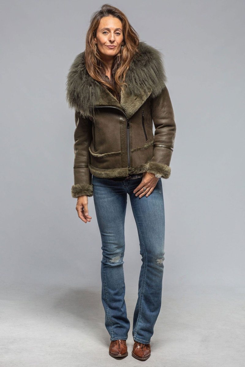 artico colette aviator shearling in military ladies outerwear shearling axels vail 40367496560874