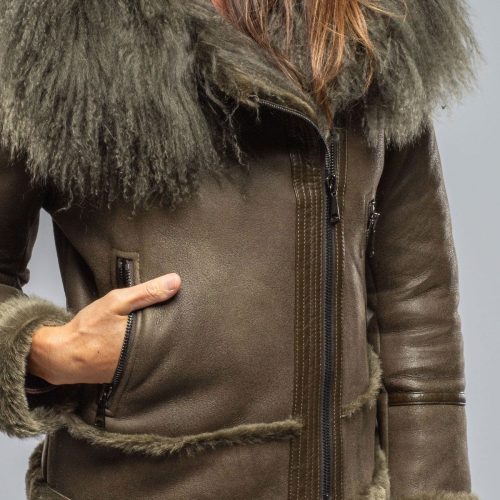 artico colette aviator shearling in military ladies outerwear shearling axels vail 40367496724714