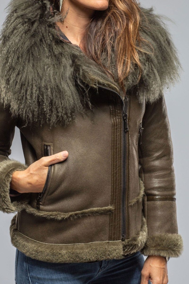 artico colette aviator shearling in military ladies outerwear shearling axels vail 40367496724714