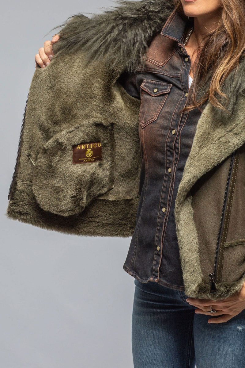 artico colette aviator shearling in military ladies outerwear shearling axels vail 40367497707754