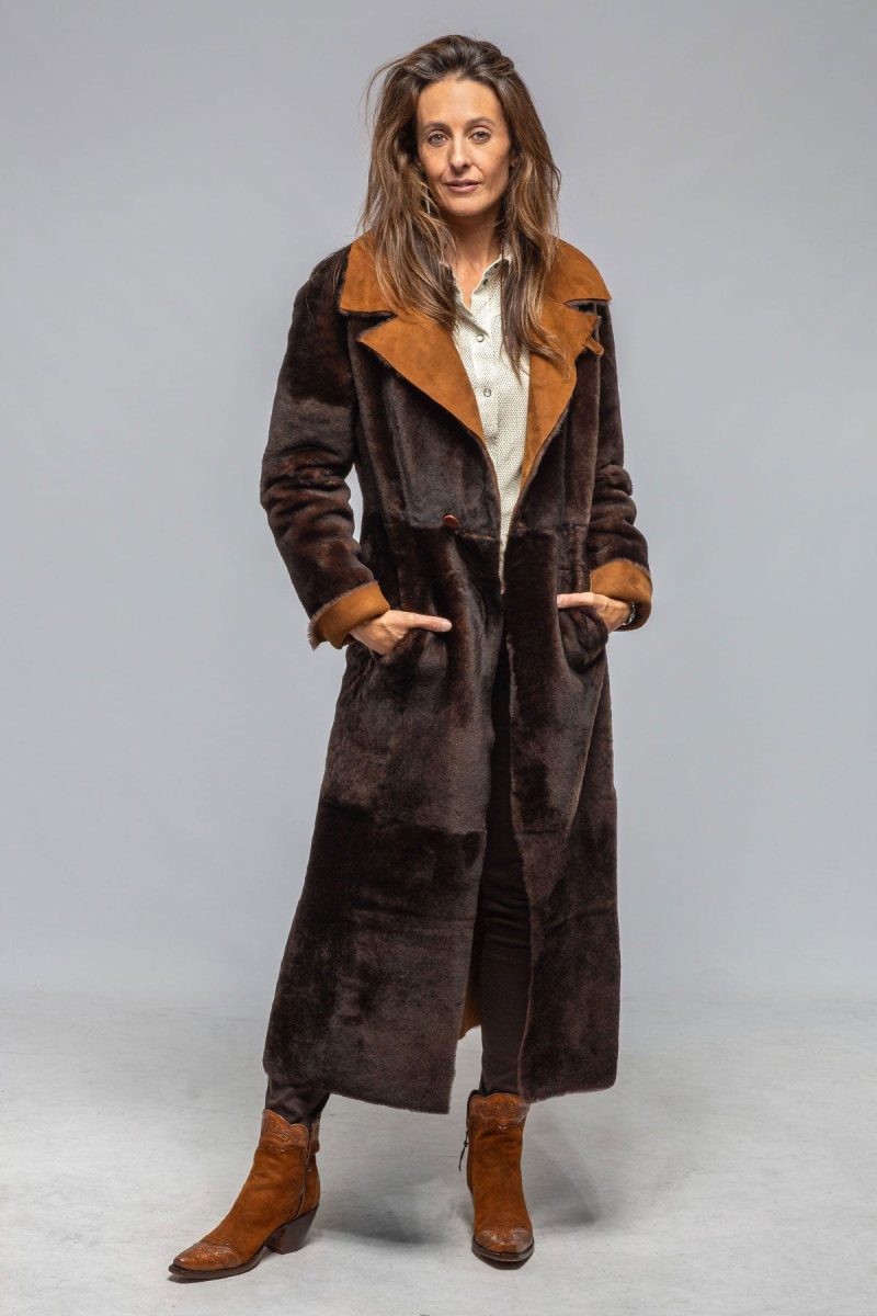 artico mercedes long shearling in cognac ladies outerwear shearling axels vail 40367527887082