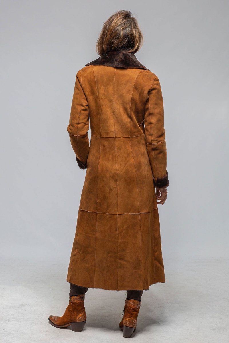 artico mercedes long shearling in cognac ladies outerwear shearling axels vail 40367528247530