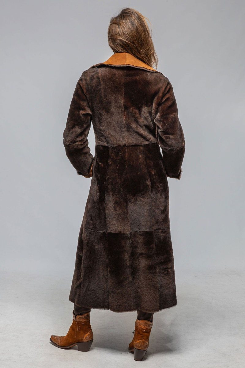 artico mercedes long shearling in cognac ladies outerwear shearling axels vail 40367528739050