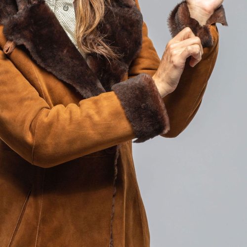 artico mercedes long shearling in cognac ladies outerwear shearling axels vail 40367528804586