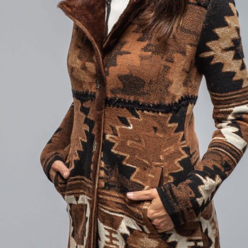 artico mesquite woven shearling coat in brown ladies outerwear shearling axels vail 40466612027626