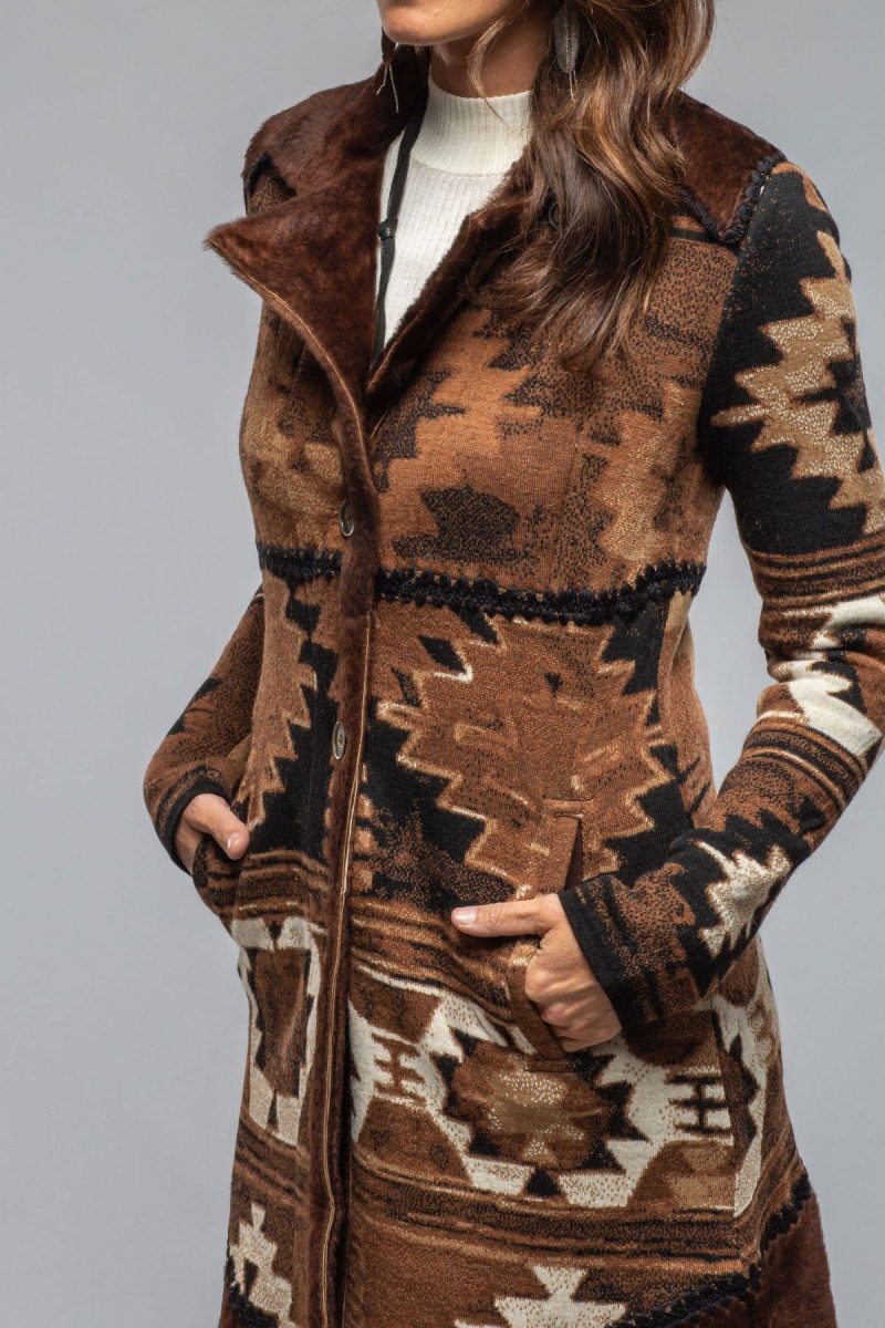 artico mesquite woven shearling coat in brown ladies outerwear shearling axels vail 40466612027626