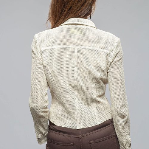 artico pasadena perforated leather shirt in cream ladies outerwear leather axels vail 40367480307946