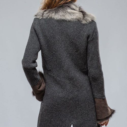 artico regina long sweater coat in anthracite ladies outerwear shearling axels vail 39387398897898