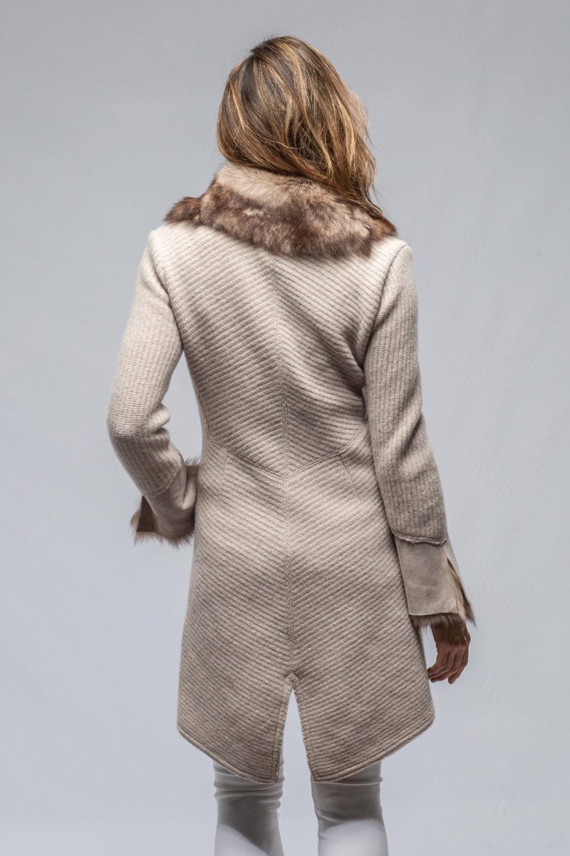 artico regina long sweater coat in light grey ladies outerwear shearling axels vail 39387421802730