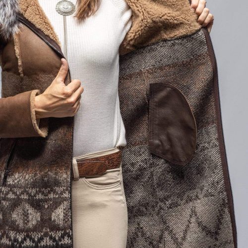 artico sioux shearling knit coat ladies outerwear shearling axels vail 30225019142333