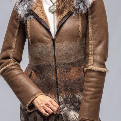 artico sioux shearling knit coat ladies outerwear shearling axels vail 30225019535549