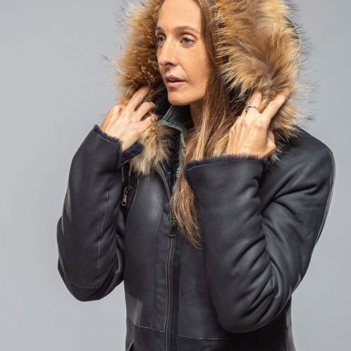 artico timber hooded shearling parka in midnight ladies outerwear shearling axels vail 40339448692970