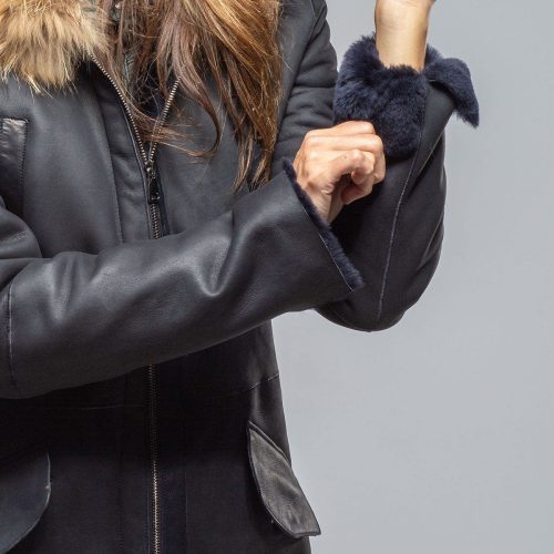 artico timber hooded shearling parka in midnight ladies outerwear shearling axels vail 40339448856810