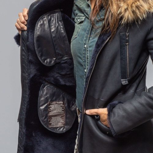 artico timber hooded shearling parka in midnight ladies outerwear shearling axels vail 40339448922346