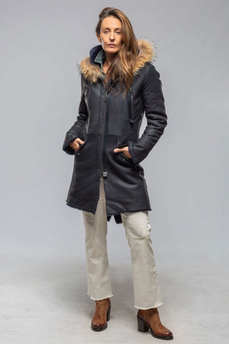 artico timber hooded shearling parka in midnight ladies outerwear shearling axels vail 40339449512170