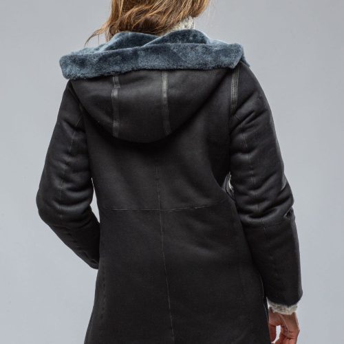 artico trentino reversible side snap shearling in navy ladies outerwear shearling axels vail 39389106897130