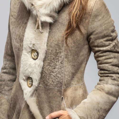 artico wild reversible long shearling in icy tundra ladies outerwear shearling axels vail 40339465863402