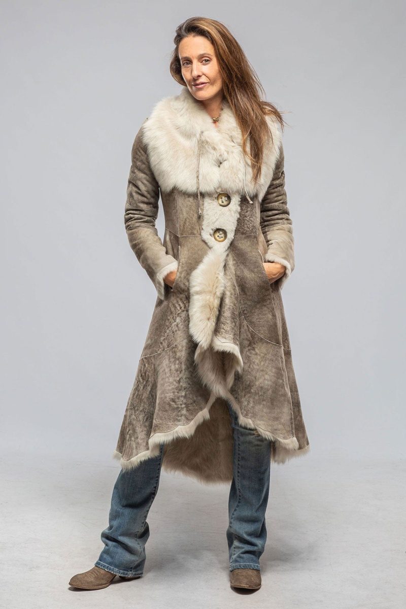 artico wild reversible long shearling in icy tundra ladies outerwear shearling axels vail 40339466060010