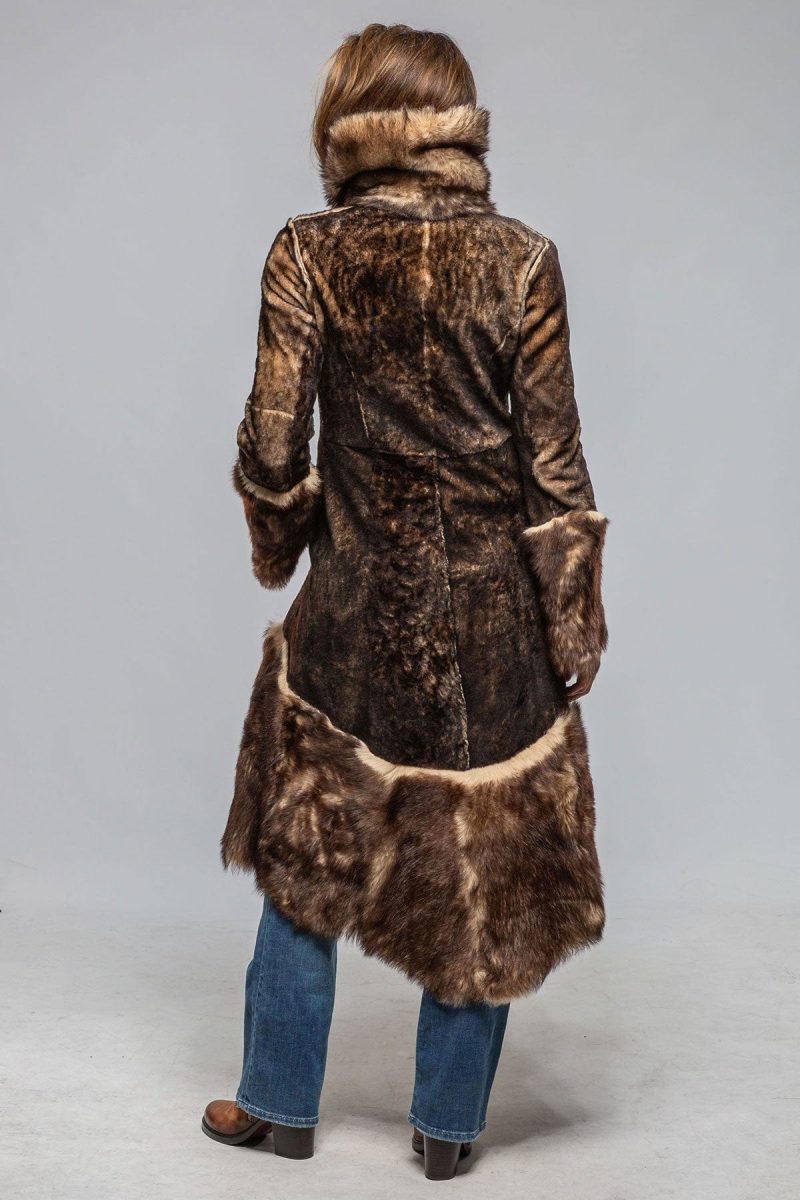 artico wild reversible long shearling in ranch brown ladies outerwear shearling axels vail 40302702297322