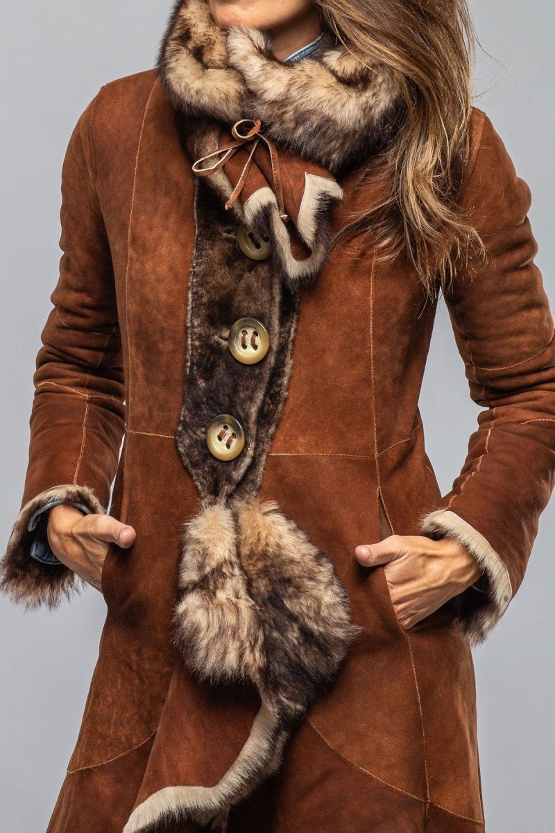 artico wild reversible long shearling in ranch brown ladies outerwear shearling axels vail 40302702559466