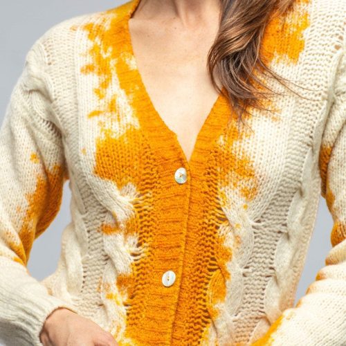 avant toi chiara cropped v neck cardigan w stains in yellow ladies sweaters axels vail 36966018941162