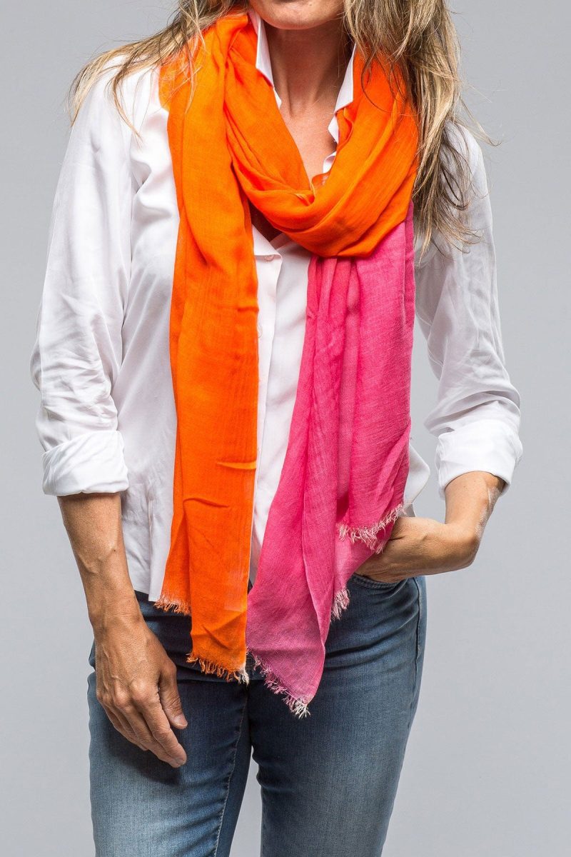 avant toi color block degrad eacute scarf in citrus ladies accessories scarves axels vail 39039240208618